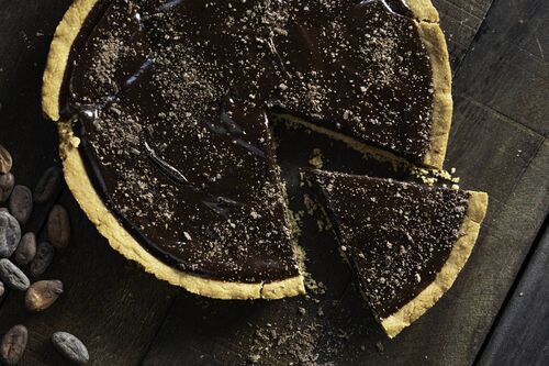 Chocolate malt tart