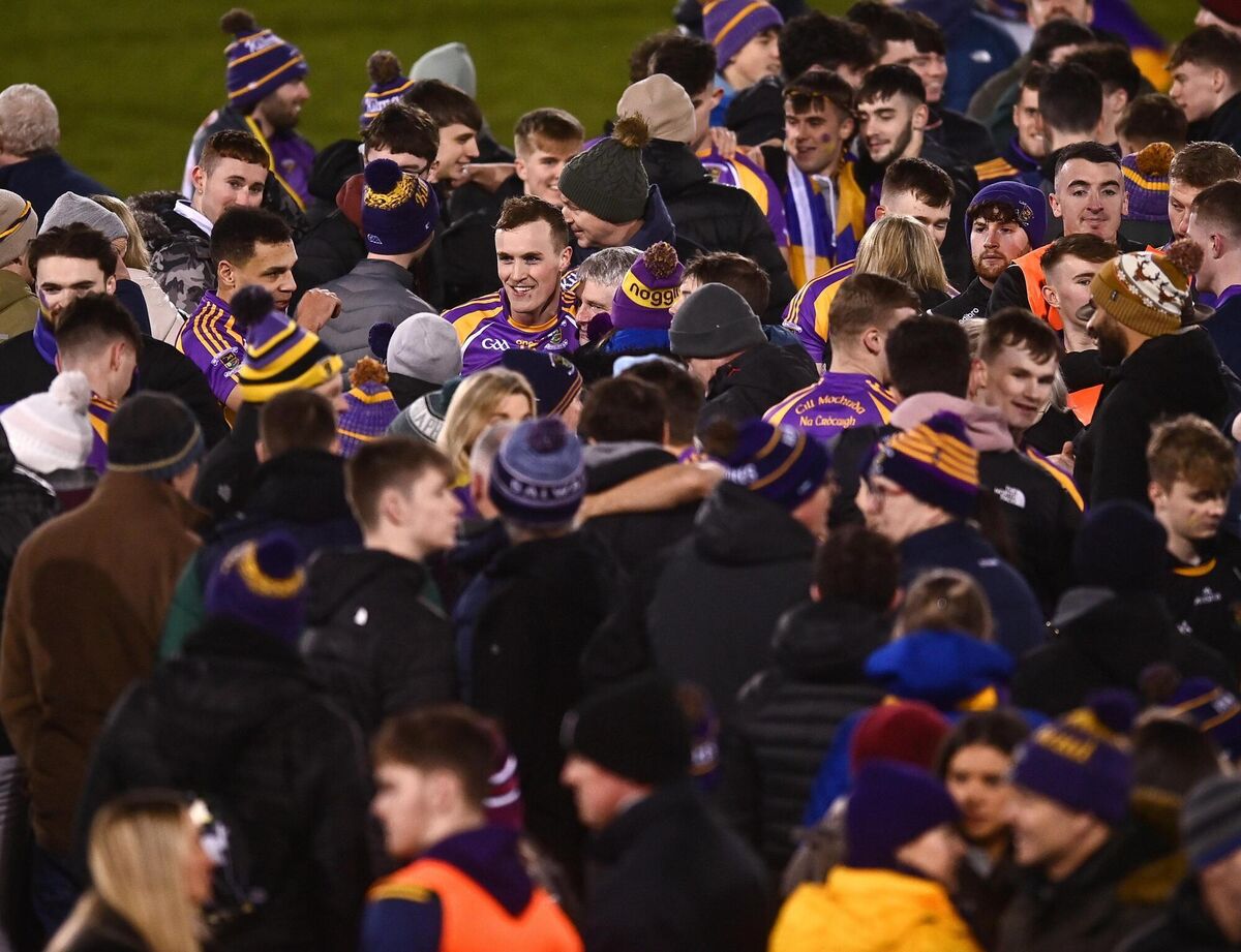 Shane Cunningham of Kilmacud Crokes and team mates are congratulated by supporters after the game. Picture: David Fitzgerald/Sportsfile