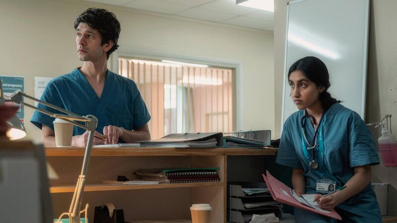 Ben Whishaw and Ambika Mod in This Is Going To Hurt. Ben Whishaw and Ambika Mod in This Is Going To Hurt.