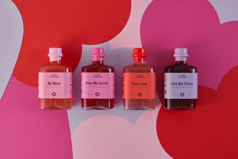 Limited edition love-themed cocktails from Craft Cocktails, available for nationwide delivery