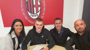 <p>Cathal Heffernan signed for AC Milan over the weekend</p>