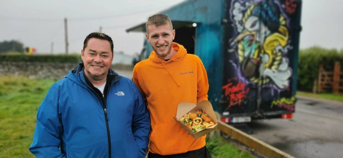 Neven with Patrick McNamara of the Trawler Boyz food truck. Neven with Patrick McNamara of the Trawler Boyz food truck.