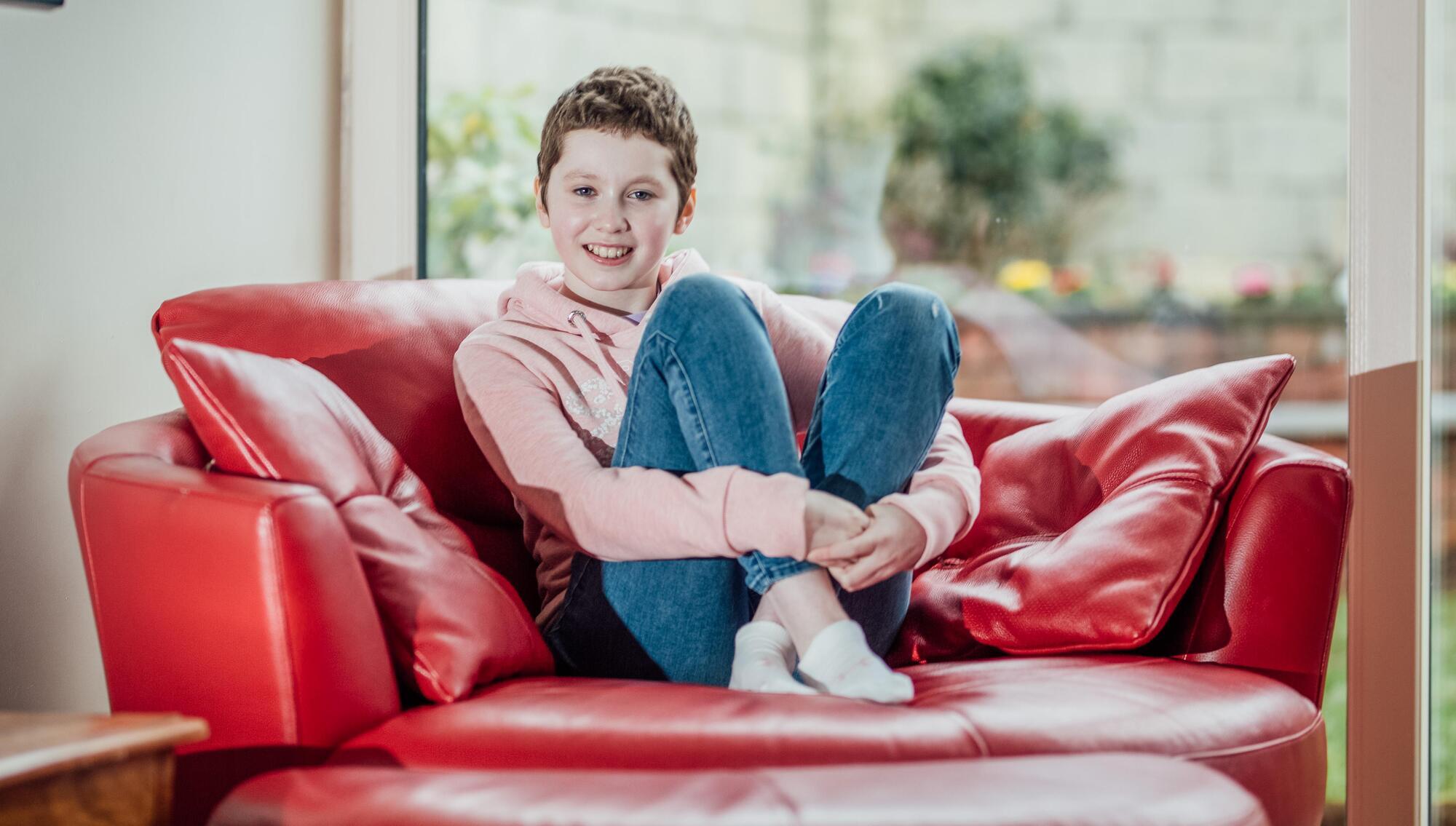  Gráinne Beattie, who rang the bell at Crumlin last July, having finished chemotherapy for brain tumour is pictured at home in Nenagh, Co Tipperary today. Pic: Brian Arthur