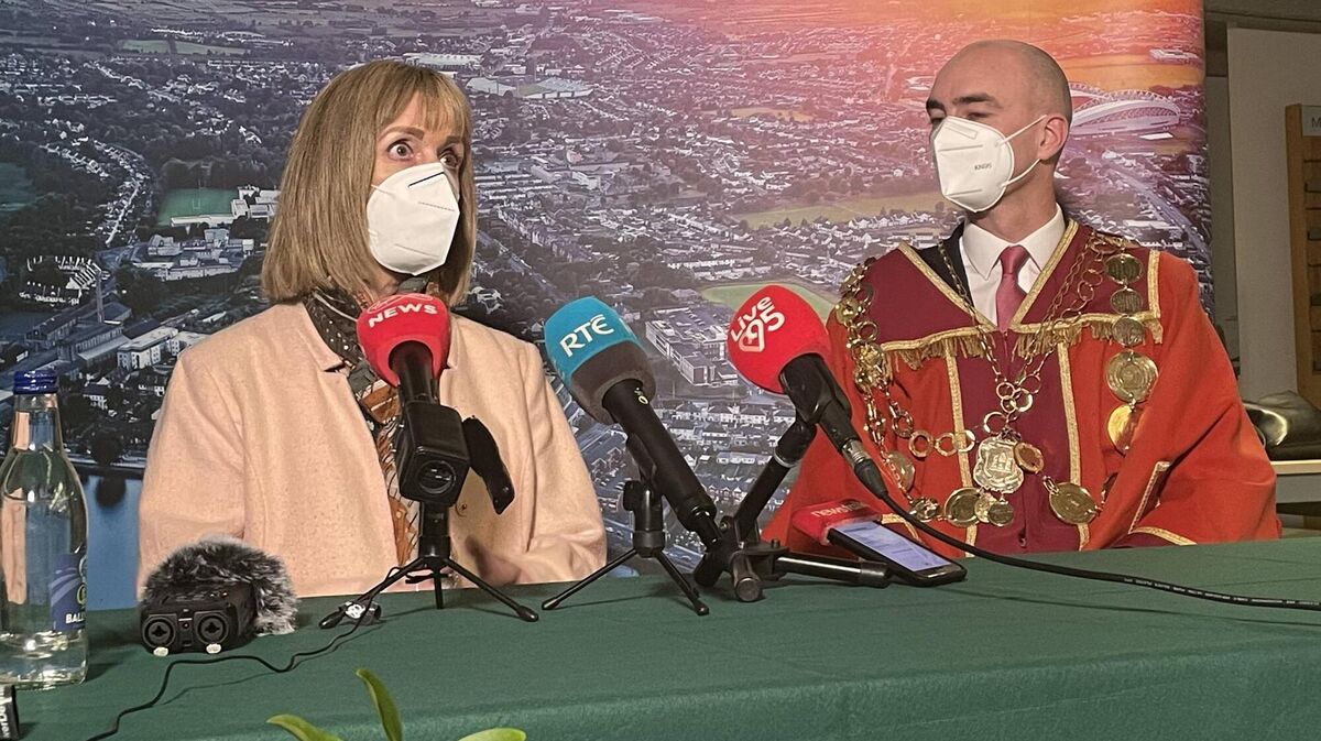 Vicky Phelan addresses the press ahead of receiving the Freedom of Limerick. 