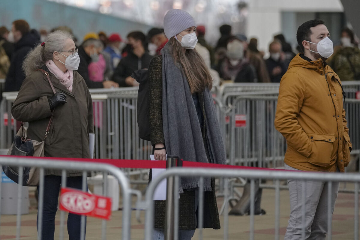 People wait to get Covid-19 vaccines in Vienna, Austria. Picture: AP Photo/Vadim Ghirda People wait to get Covid-19 vaccines in Vienna, Austria. Picture: AP Photo/Vadim Ghirda