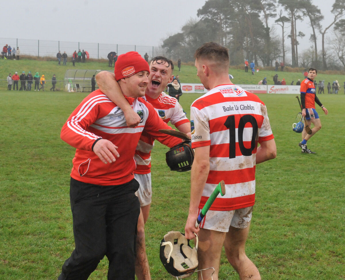Celebrations for Ballygiblin after their win against neighbours Skeheenarinky in the Munster final. Picture: Larry Cummins