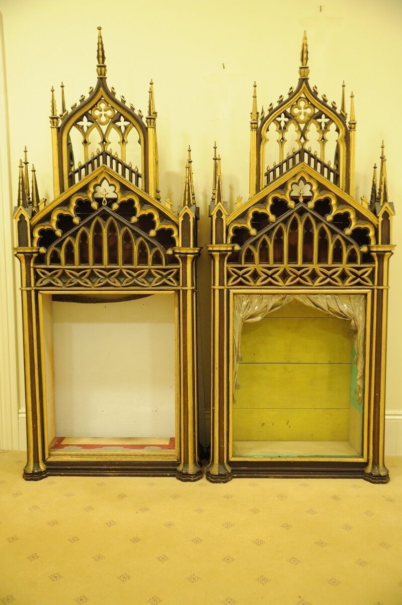  A pair of Gothic reliquary cabinets from the Ursuline convent.