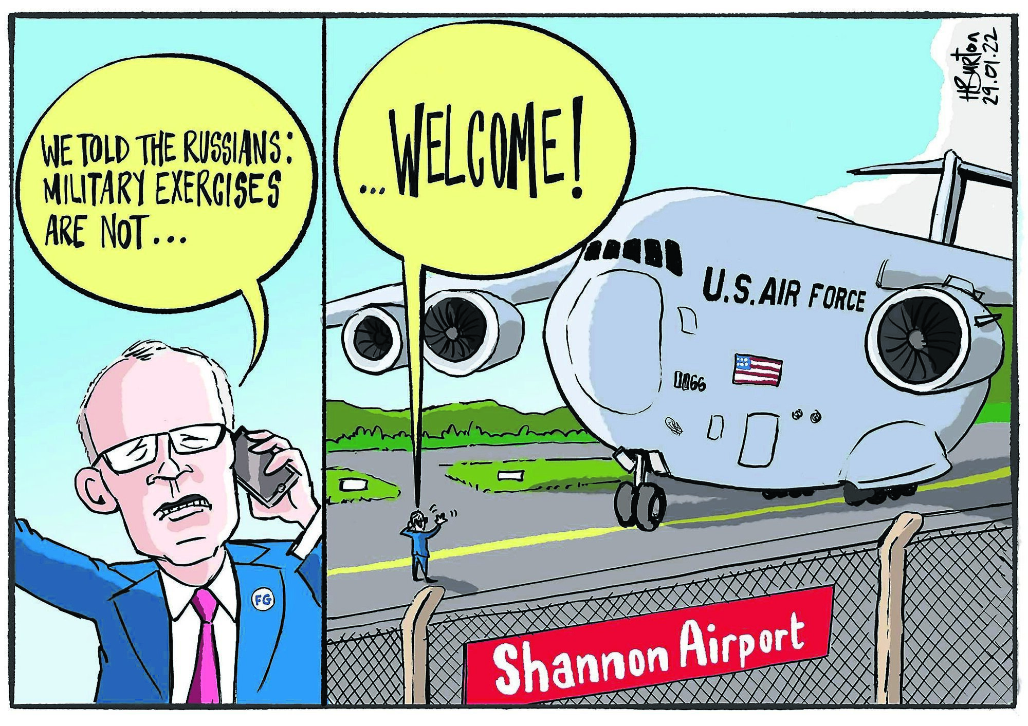 Harry Burton cartoon - Best not to mention Shannon