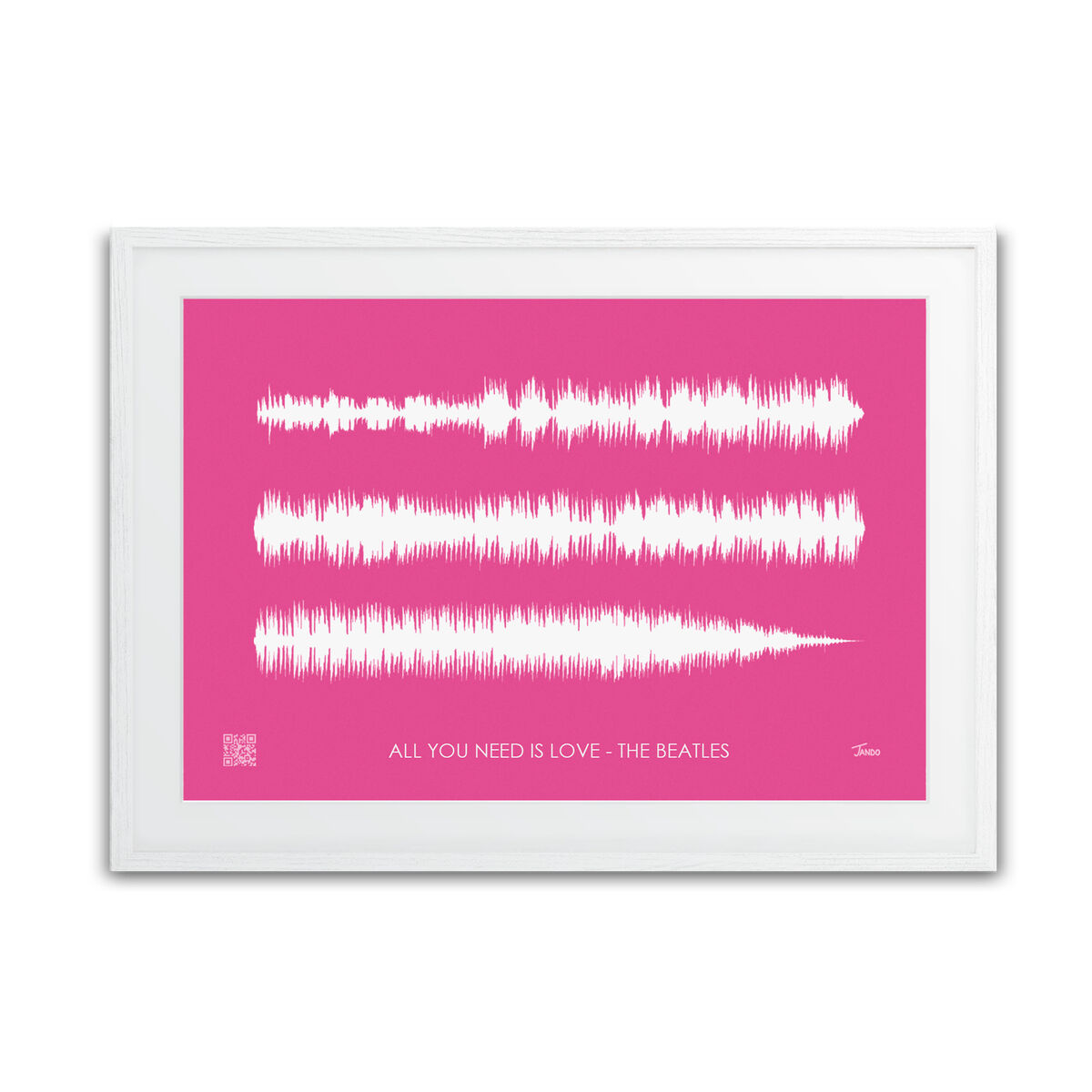 Jando favourite song soundwave (All You Need is Love) framed medium is €120 and large is €250 Jando favourite song soundwave (All You Need is Love) framed medium is €120 and large is €250