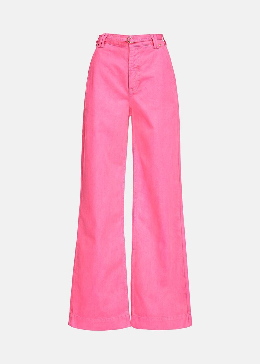 Neon pink denim wide-leg jeans, Essential Antwerp, €165 Neon pink denim wide-leg jeans, Essential Antwerp, €165