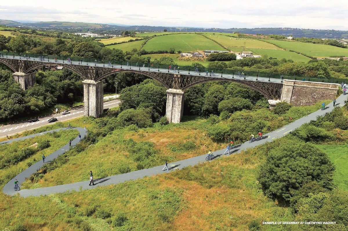 Concept image of a possible greenway across the Chetwynd Viaduct on the old Kinsale Railway line from the Cork Metropolitan Area Transport Strategy. Concept image of a possible greenway across the Chetwynd Viaduct on the old Kinsale Railway line from the Cork Metropolitan Area Transport Strategy.