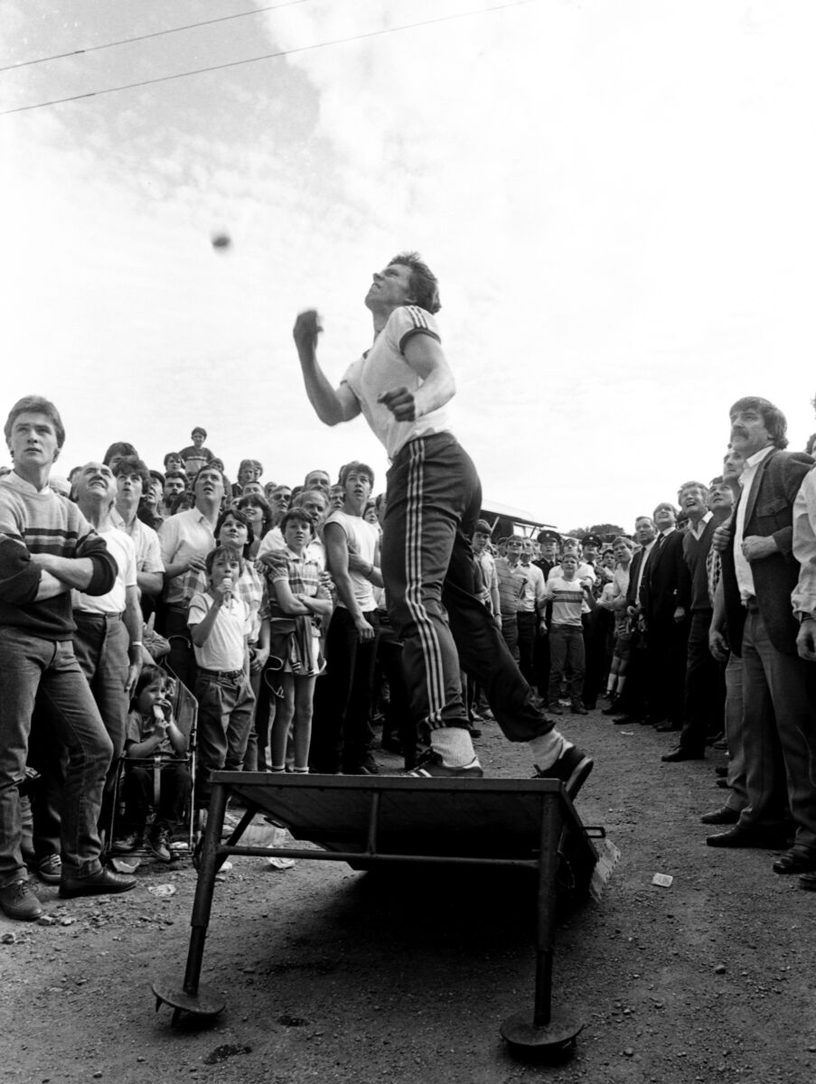 German bowler Hans Bohlken lofting the Viaduct in 1985. German bowler Hans Bohlken lofting the Viaduct in 1985.