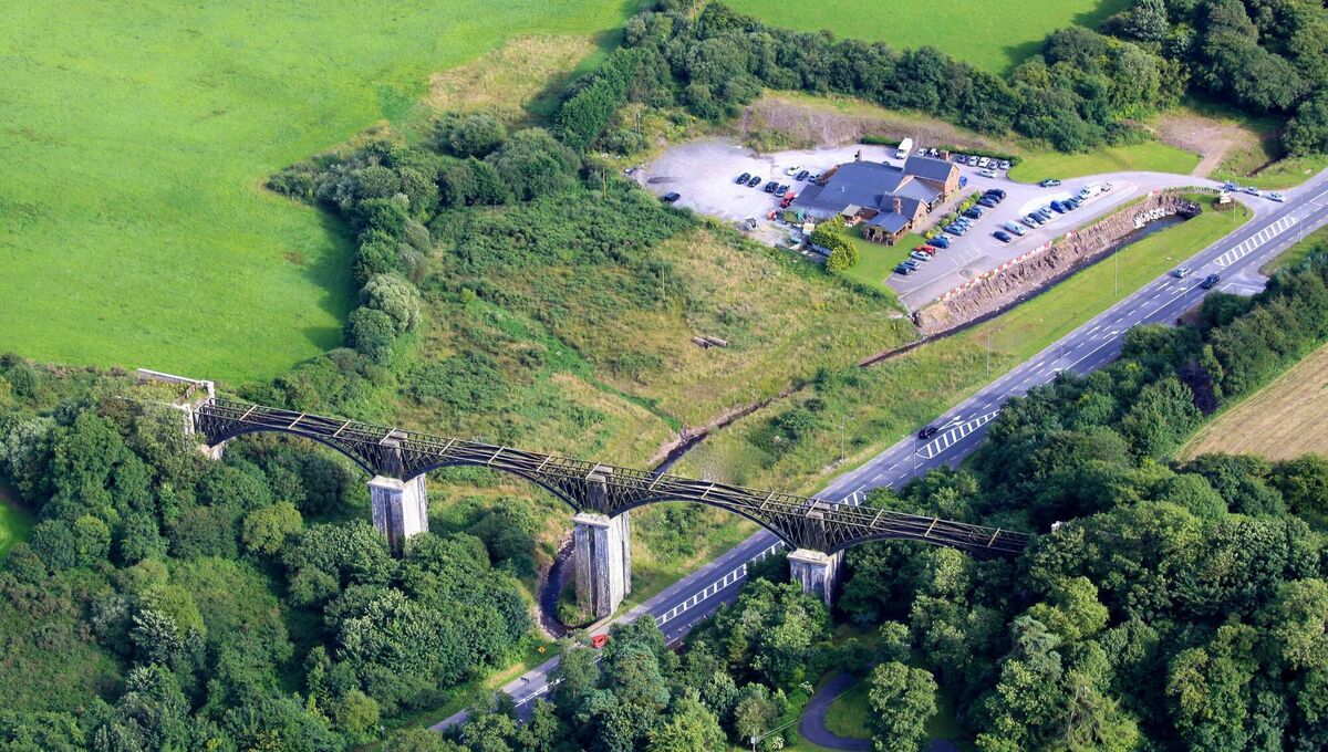 Aerial view of the Viaduct Inn and Chetwynd Viaduct Aerial view of the Viaduct Inn and Chetwynd Viaduct