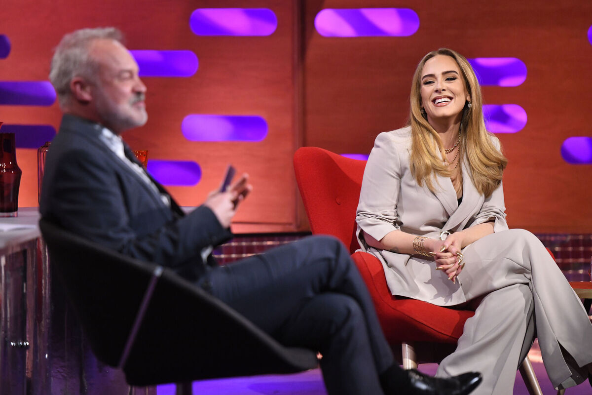 Adele chats with Graham Norton. Picture: Matt Crossick/PA Wire
