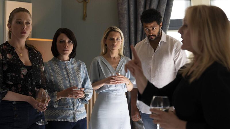 Dervla Kirwan as Val and some of the other cast members in Smother. Dervla Kirwan as Val and some of the other cast members in Smother.