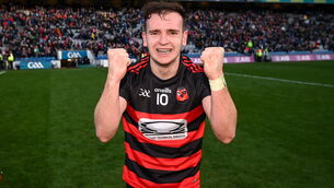 <p>Dessie Hutchinson of Ballygunner celebrates after the All-Ireland final win over Shamrocks. Picture: Stephen McCarthy/Sportsfile</p>