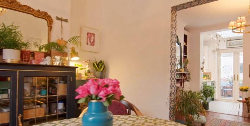 An interior view of the home of actor Camille Lucy Ross.