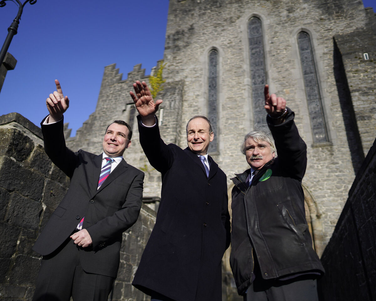 Micheál Martin pictured canvassing in Limerick City with Cllr James Collins (left) and Willie O'Dea in 2020. File picture: Don Moloney