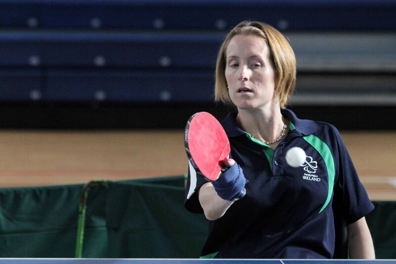 Eimear Breathnach during table-tennis practice in 2012 Eimear Breathnach during table-tennis practice in 2012
