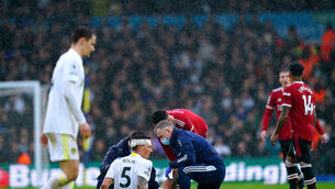 <p>Leeds defender Robin Koch played on for nearly 20 minutes after suffering a head injury against Manchester United on Sunday (Mike Egerton/PA)</p>