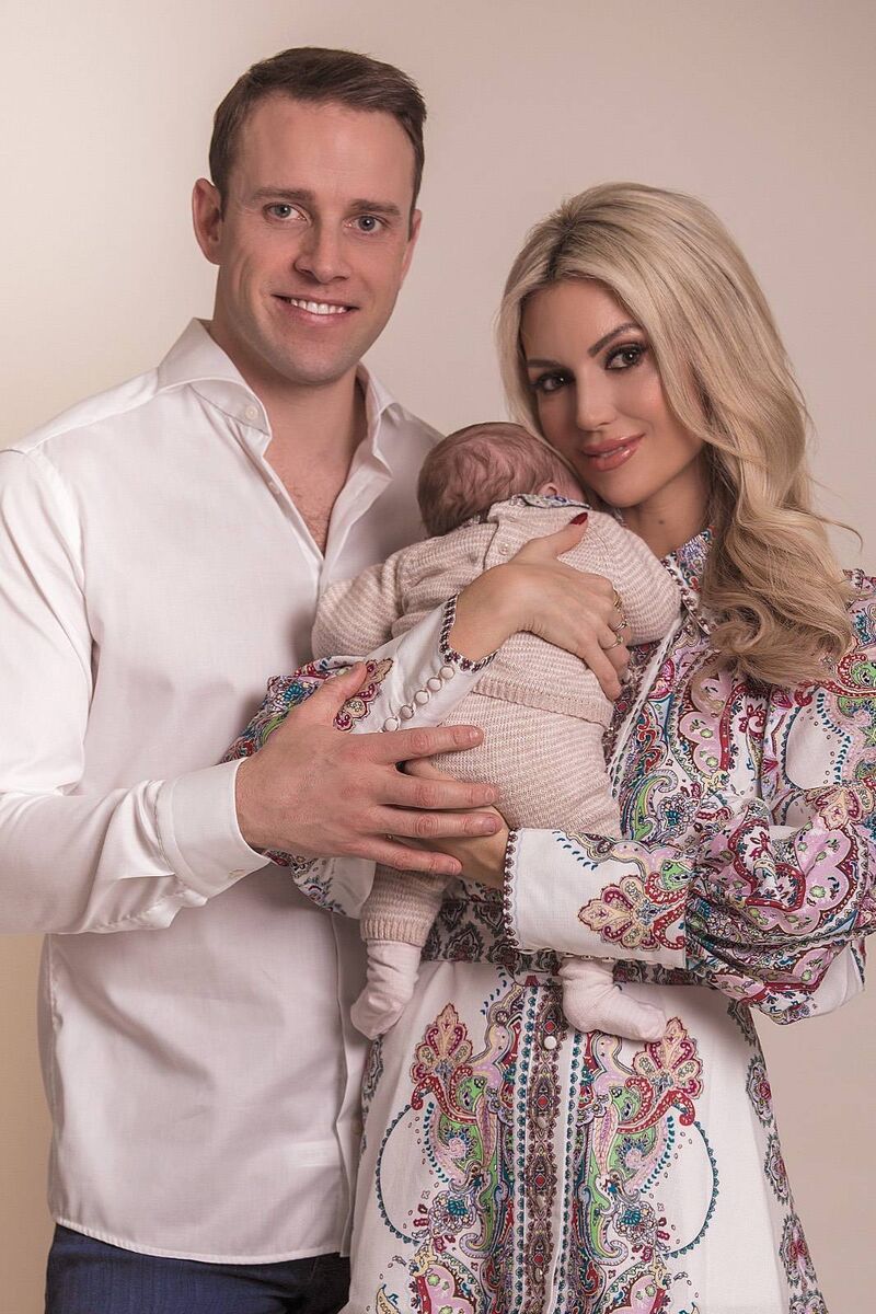 Rosanna Davison with husband Wes Qurike and their daughter Sophia in 2020