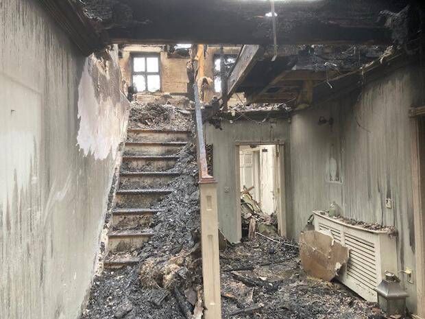 The fire services did their best to control the fire but due to weather conditions, the home was completely destroyed.