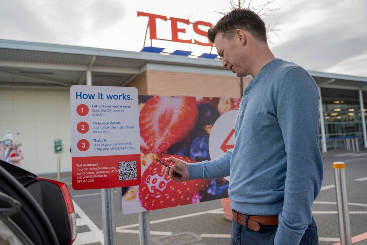 "Tesco have installed new collection points you drive into and there is a QR code on your parking bay", explains Lappin of the collection process.