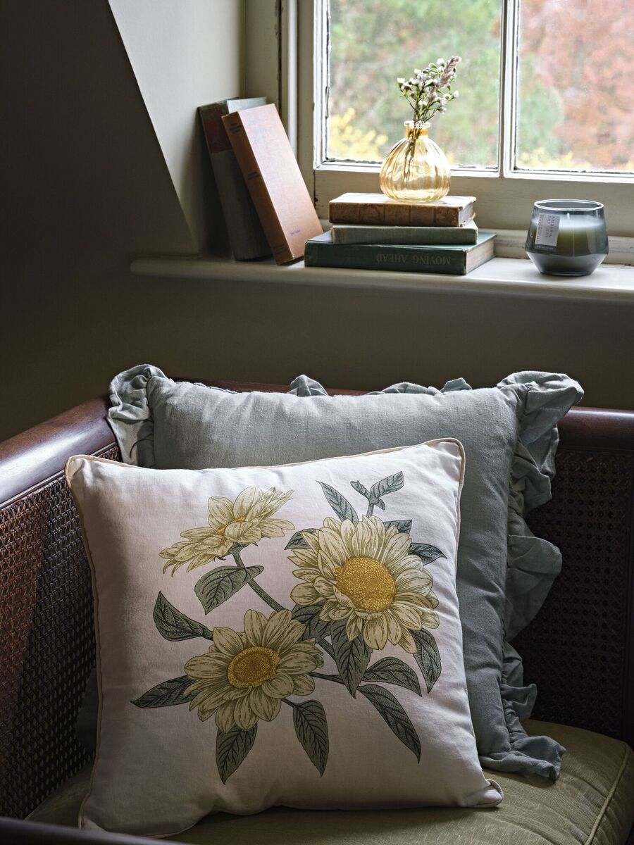  Colour is one of Penneys trend predictions with the Dawn collection including optimistic yellow in the Sunflower printed cushion (€8).