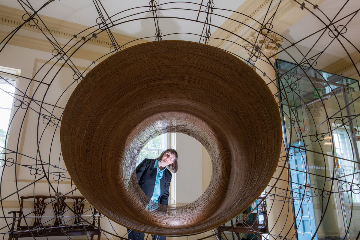 Maud Cotter, looking through her work ‘matter of fact’ at the Hugh Lane Gallery. Picture: Naoise Culhane