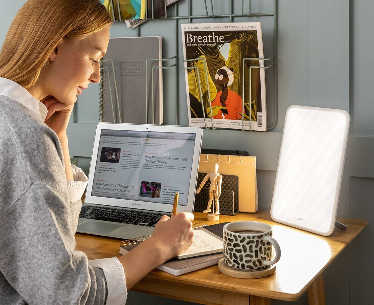 Fight off the SAD blues with Lumie' SAD desk lamp, available from €166.50,