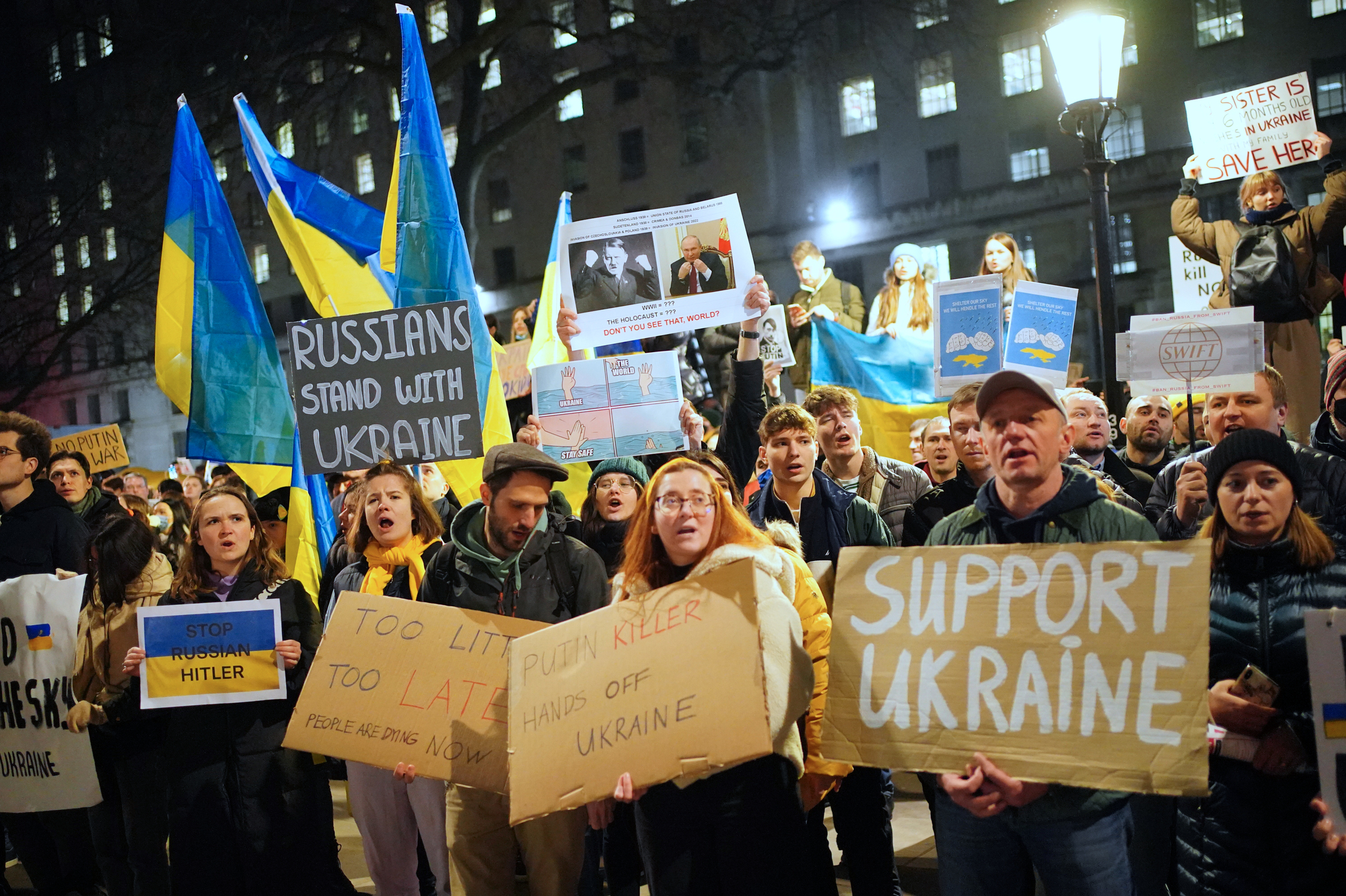 West imposes sanctions on Putin as the noose tightens around Kyiv