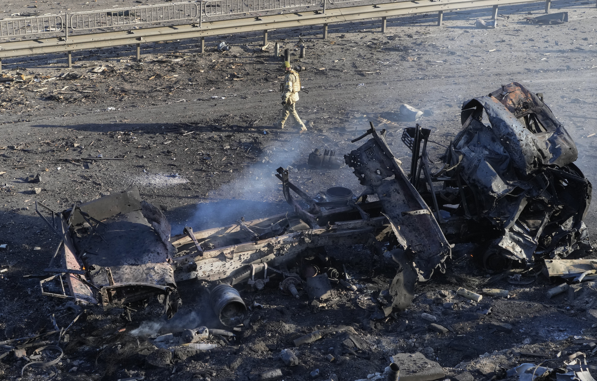Residents take cover in Ukrainian capital as Russian troops approach