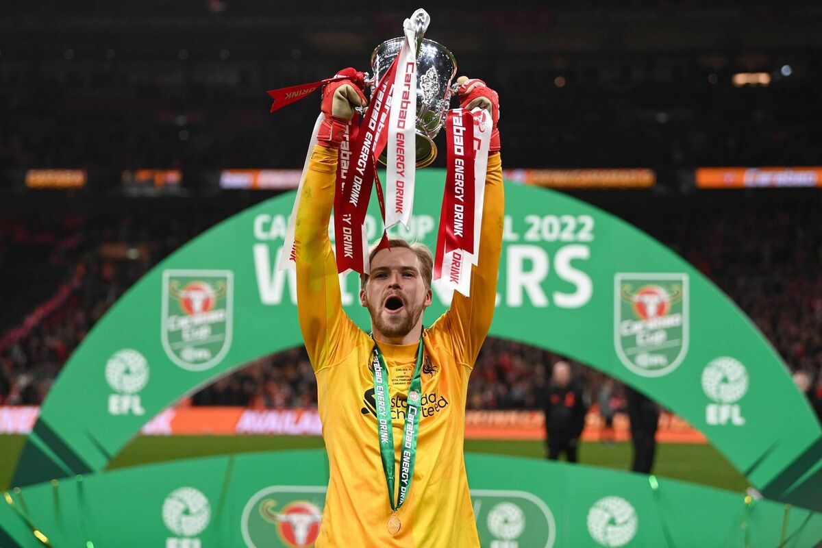 Kelleher lifts the Carabao Cup trophy Kelleher lifts the Carabao Cup trophy