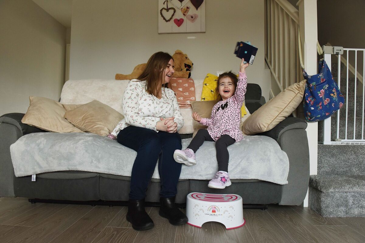 Jade McCormack, who is visually impaired, with her two-year-old daughter Sadhbh Lily in their home in Balbriggan, Co Dublin. Photograph Moya Nolan Jade McCormack, who is visually impaired, with her two-year-old daughter Sadhbh Lily in their home in Balbriggan, Co Dublin. Photograph Moya Nolan