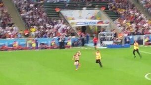 World Cup Final streaker filmed from stands