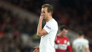 <p>A dejected  Harry Kane after Tottenham's FA Cup defeat to Middlesbrough. 	Picture: Mike Egerton/PA </p>