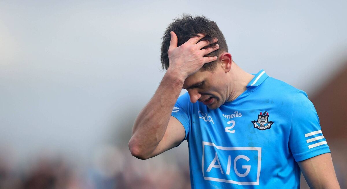 Allianz Football League Division 1, St. Conleth's Park, Newbridge, Kildare. Dublin’s Michael Fitzsimons dejected after the game Picture: ©INPHO/Ryan Byrne