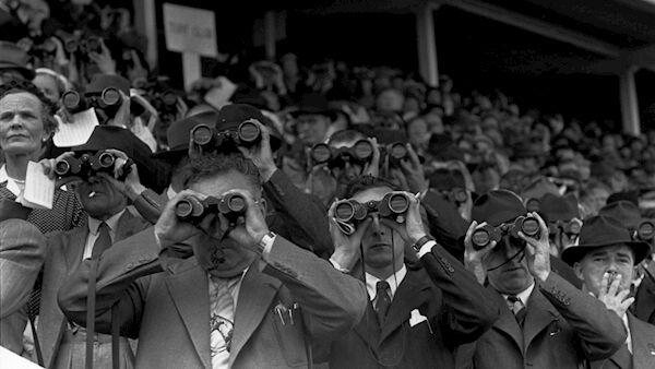 Horse-racing action in Thurles, Co Tipperary, in 1952.