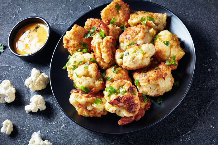 Cauliflower fritters with aioli
