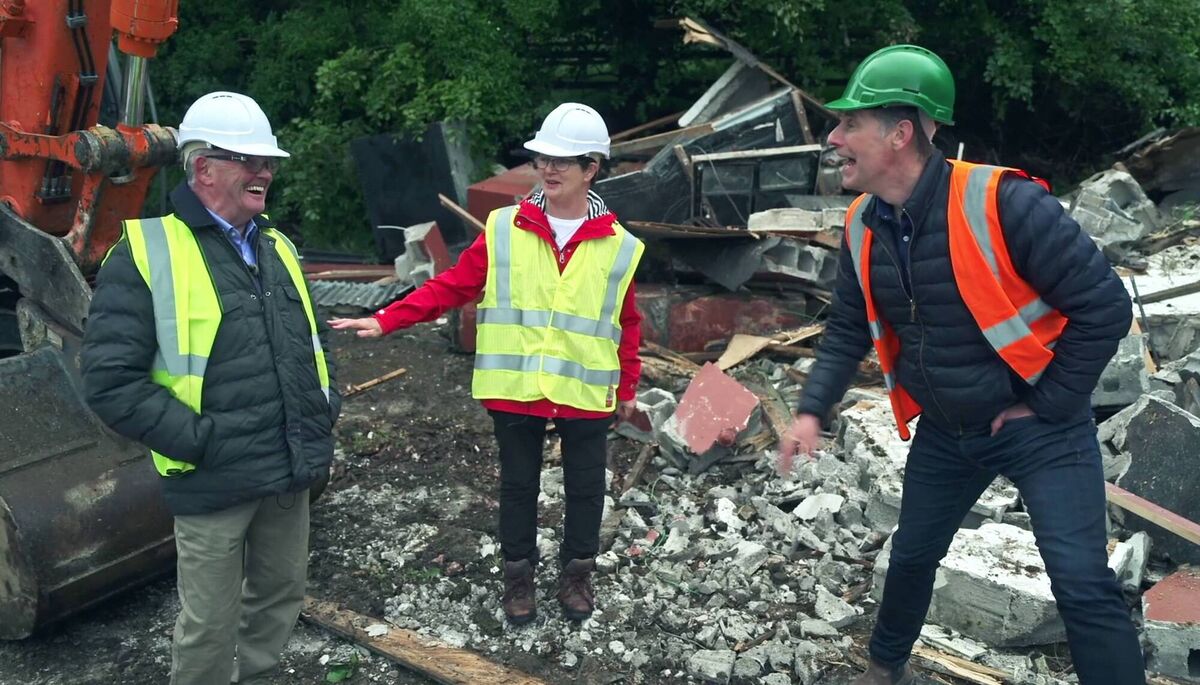 Hugh and Carmel O'Neill with Dermot Bannon. Picture: RTE