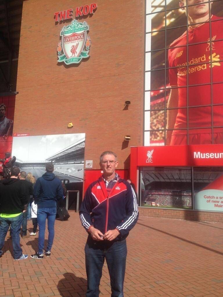 Michael Cronin at Anfield: Liverpool goalkeeper Caoimhin Kelleher sent a message of support.