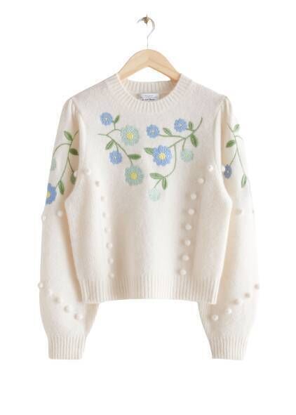 Floral embroidery knit sweater, & Other Stories, €119 Floral embroidery knit sweater, & Other Stories, €119