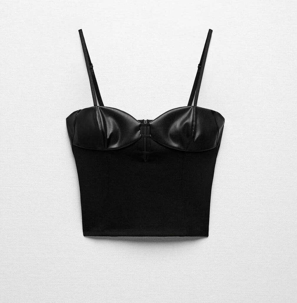 Faux Leather Corset, €17.95, Zara Faux Leather Corset, €17.95, Zara
