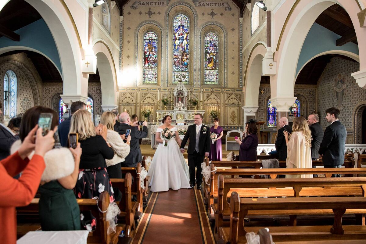 Claire Hennessy and Jamie Robinson at The Star of the Sea church in Ballycotton