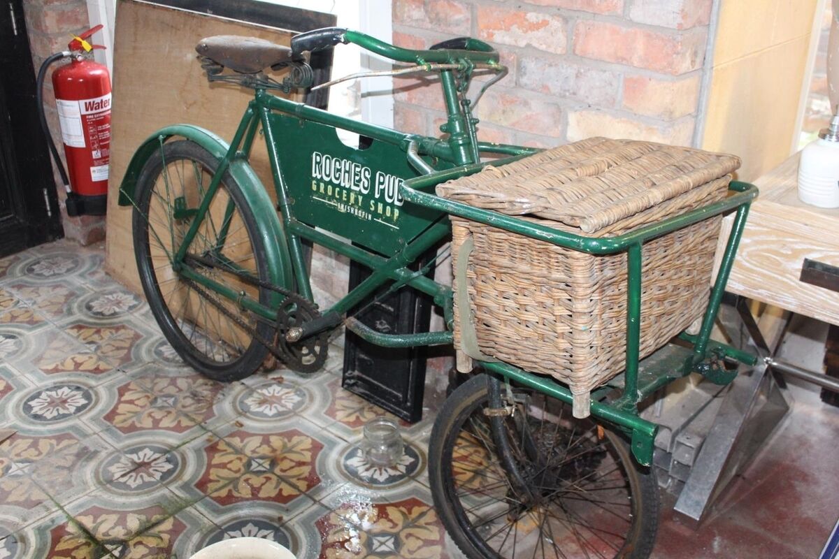 A messenger bike from Roches pub grocery shop on Inishbofin at Victor Mee. A messenger bike from Roches pub grocery shop on Inishbofin at Victor Mee.