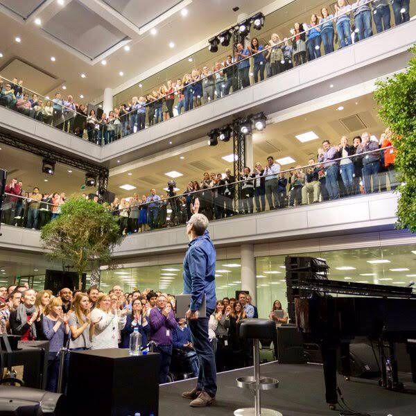 Core values: Apple CEO Tim Cook at Apple HQ in Hollyhill, Cork, during a visit in 2015. 