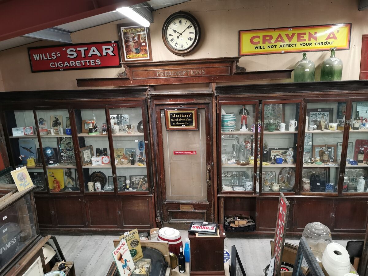 An early 20th-century chemist shop fitting at Victor Mee. An early 20th-century chemist shop fitting at Victor Mee.