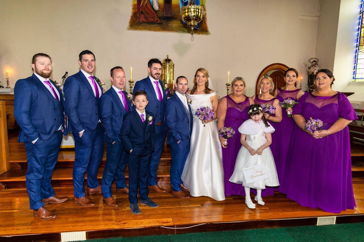 Mary Ellen Creedon and Noel Moynihan with their wedding party Mary Ellen Creedon and Noel Moynihan with their wedding party