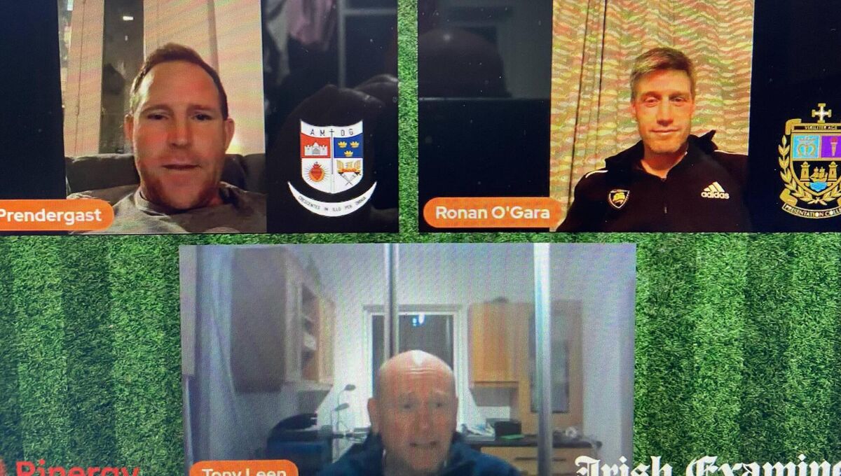 FRENCH LIAISON: Paris-based Mike Prendergast and Ronan O'Gara, now in La Rochelle, chat over old times, and a Schools Cup final from 27 years ago in which both were central characters