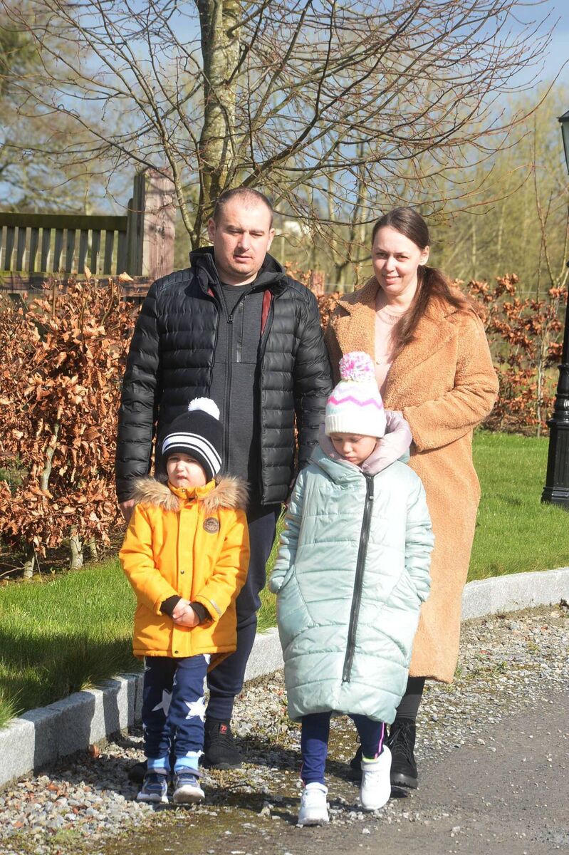 Yaro Sydoryshyn, his wife Tanya and two of his three children, Roma four, and Anna, six, who are now living in Meath. Photo: Seamus Farrelly Yaro Sydoryshyn, his wife Tanya and two of his three children, Roma four, and Anna, six, who are now living in Meath. Photo: Seamus Farrelly